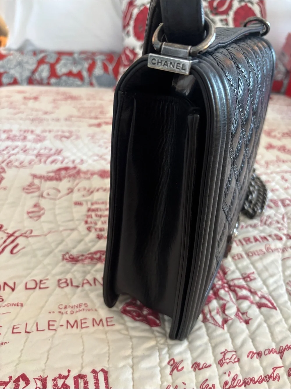 CHANEL Wild Stitch Boy Bag Large with Ruthenium Hardware/Chain (2013-14)